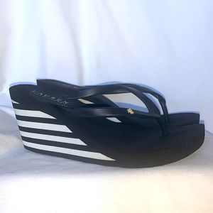 Ralph Lauren wedge flip flops
